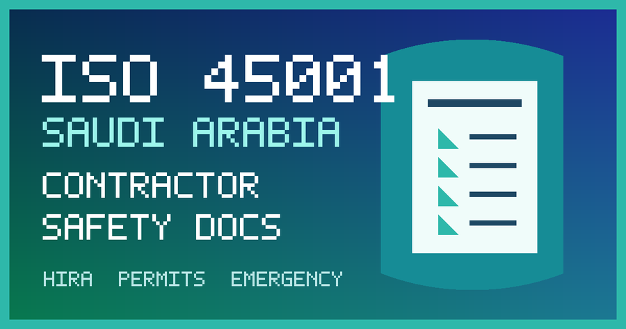 ISO 45001 Saudi Arabia construction contractor documentation checklist graphic